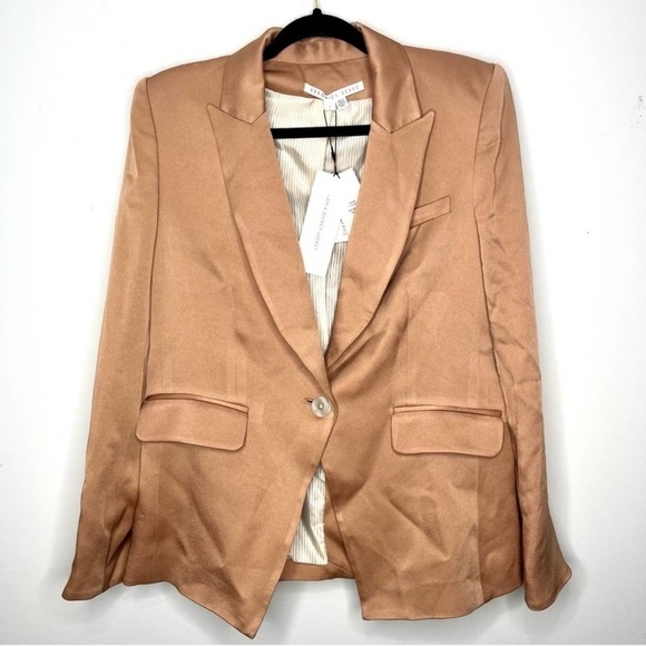 Veronica beard camel satin blazer - Picture 3 of 12
